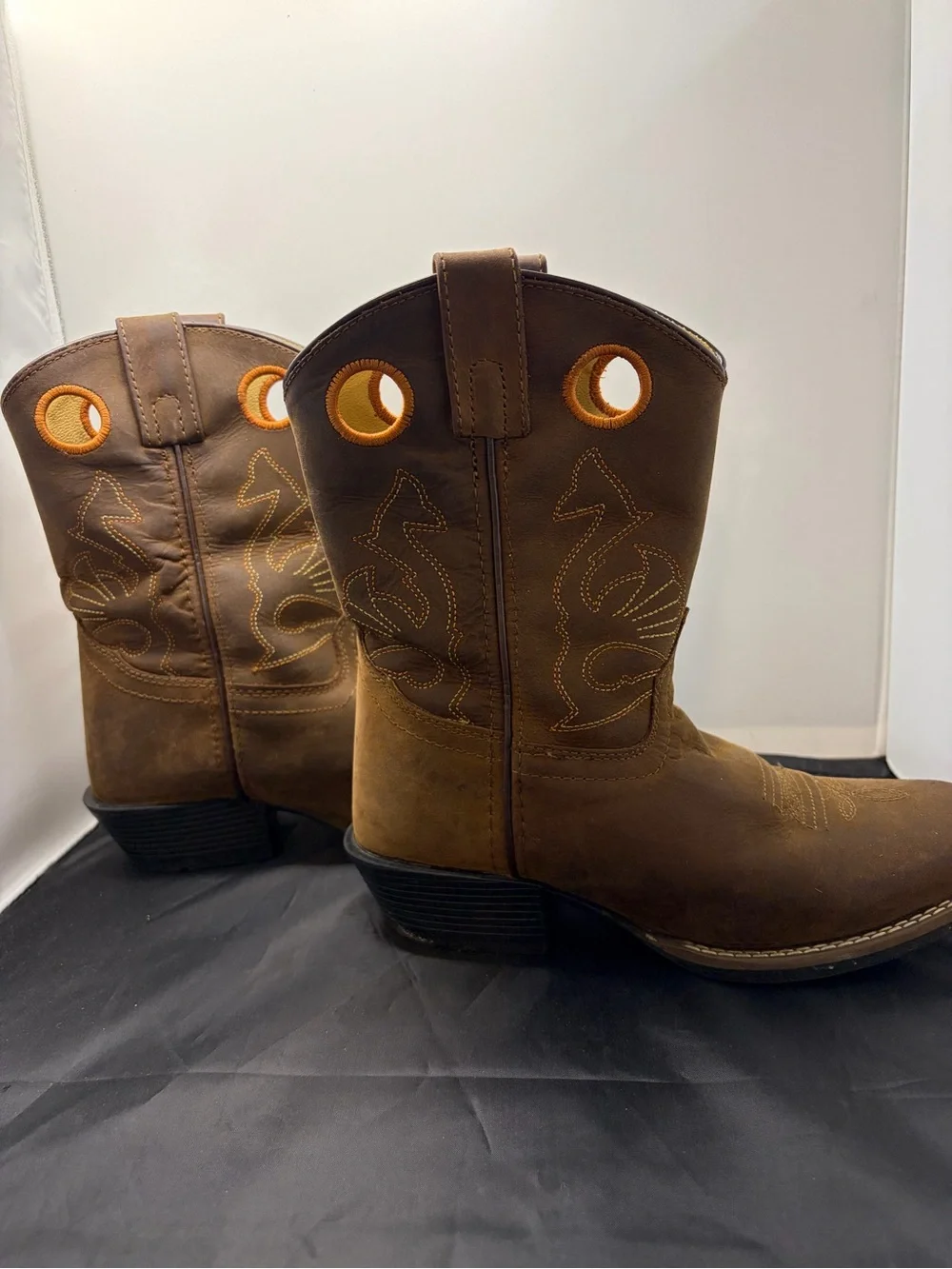 Masterson Boot Co Classic Kids' Embroidered Western Boots w/Square Toe Box 1.5 M